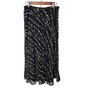 Austin Reed Size 10 Vintage Maxi Skirt Black & White Polka Dot Y2K London NY
